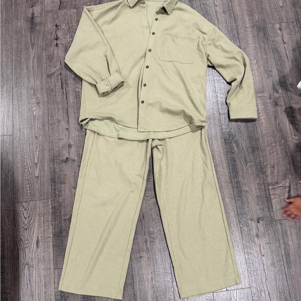 OAK + FORT Long Sleeve Set in Light Olive